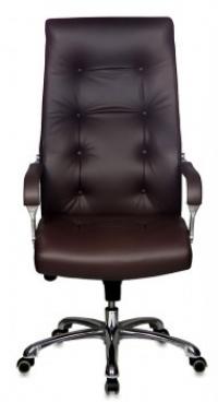БЮРОКРАТ boss/brown кресло руководителя, коричневый, кожа, крестовина алюминий