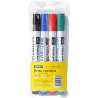 OfficeSpace Набор маркеров для досок, 4 цвета, 2,5 мм, пулевидный (12 штук в комплекте) (количество товаров в комплекте: 12)