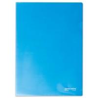 BRAUBERG Папка-уголок, жесткая, синяя, 0,15 мм