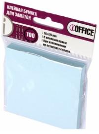 iOFFICE Бумага для заметок с липким слоем "iOFFICE", 76х76 мм, голубая, 100 листов
