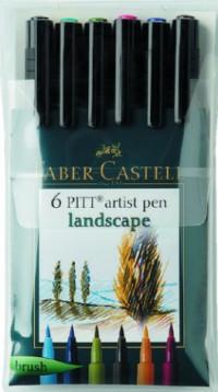 Faber-Castell Набор ручек капилярных "Pitt Artist Pen", натуральные оттенки, 6 цветов