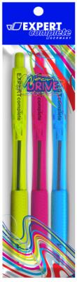 Expert complete Ручка шариковая автоматическая "Neon Drive" (Green + Blue + Pink), 1 мм, синяя, 3 штуки