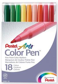 Pentel Фломастеры Color Pen, 18 цветов