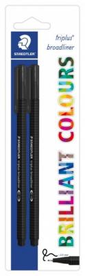 Staedtler Ручки капиллярные "Triplus 338. Яркие цвета", 2 цтуки, черный цвет