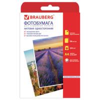 BRAUBERG Фотобумага для струйной печати "Brauberg", А4, 260 г/м2, 50 листов, односторонняя, матовая, Код-1С