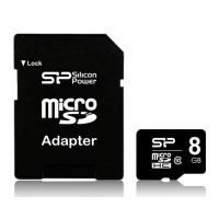 Silicon Power Micro SecureDigital 8Gb SDHC  class10 + SD адаптер (SP008GBSTH010V10-SP)