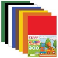 Staff Цветной картон, А4, 8 цветов