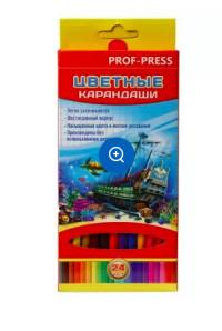 Проф-Пресс Карандаши цветные "Подводные приключения", 24 цвета