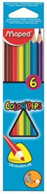 Maped Цветные карандаши Color Peps, трехгранные, 6 цветов