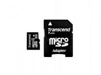 Transcend Карта памяти Micro SDHC 8GB Class 4 + адаптер SD (TS8GUSDHC4)