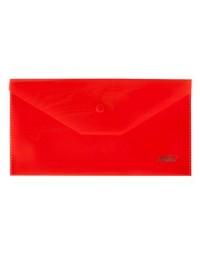 Hatber Папка-конверт пластиковая, на кнопке, красная 224x119 мм. Упаковка 5 штук (количество томов: 5)