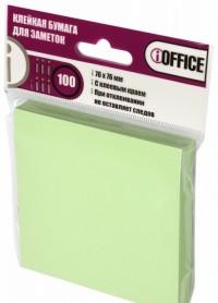iOFFICE Бумага для заметок с липким слоем "iOFFICE", 76х76 мм, зеленая, 100 листов
