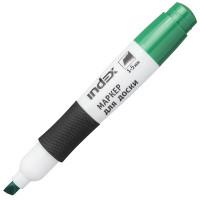 Index Маркер для белой доски, 1-5 мм, зеленый, клиновидный наконечник, грип