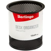 Berlingo Подставка-стакан "Steel&Style", металлическая, круглая, черная