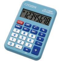 CITIZEN Калькулятор карманный "LC-110NRBL", 8 разрядов, питание от батарейки, 88x58x11 мм, голубой