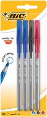 BIC Ручки шариковые "Round Stick Exact", 0,3 мм, 4 штуки