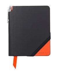 Cross Записная книжка Cross, малая, 160 страниц в линейку, ручка в комплекте, цвет: черно-оранжевый