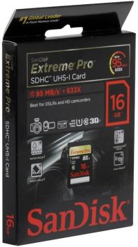 Sandisk SDHC 16GB Class 10 Extreme Pro UHS-I