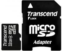 Transcend microSDHC 32Gb Class 4 + adapter