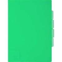 Комус Папка-уголок пластиковая, А4, 150 мкм, 3 отделения, прозрачная зеленая