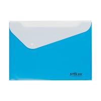 STILSY Папка-конверт на кнопке "Stilsy", с 2-мя отделениями, неоновые цвета (цвет: голубой), арт. ST 231202