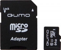 QUMO MicroSDXC 64 GB Сlass 10 с адаптером SD UHS-1
