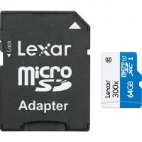 Lexar microSDXC Class 10 UHS Class 1 300x 64GB + SD adapter