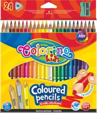 Colorino Треугольные цветные карандаши, 24 цвета ( с точилкой )