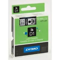 DYMO Картридж для этикет-принтеров LM150, LP350, PC II (12 мм x 7 м, прозрачная лента, чёрный шрифт)