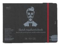 Smiltainis Скетчбук для эскизов "Black #authenticbook" с резинкой, 24,5x18,5 см, 18 л