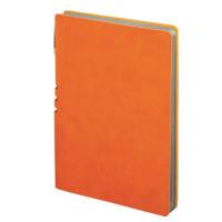 BRAUBERG Бизнес-блокнот "Vivella", А5-, линия, 112 листов, ручка, цвет обложки оранжевый