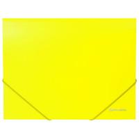 BRAUBERG Папка на резинках "Neon", неоновая желтая, до 300 листов, 0,5 мм