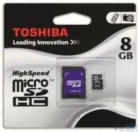 Toshiba microSDHC 8Gb Class 4 SD-C08GJ BL3A + adapter