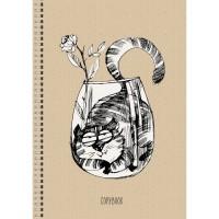 Канц-Эксмо Тетрадь для конспектов "Озорной котик", А4, 96 листов, клетка