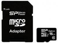 Silicon Power Карта памяти Micro SDHC 16GB Class 10 SP016GBSTHDU1V10-SP + адаптер SD