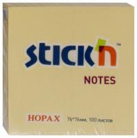 Hopax Блок для записей самоклеящийся, 100 листов, 76x76 мм, цвет пастельный оранжевый