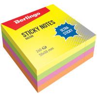 Berlingo Самоклеящийся блок "Ultra Sticky", 50x50 мм, 240 листов, 4 неоновых цвета