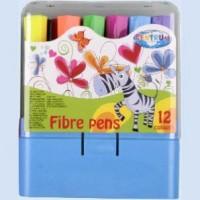 CENTRUM Фломастеры "Fibre pens", короткие, 12 цветов