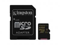 Kingston Карта памяти Micro SDXC 64GB Class 10 + адаптер SDCA10/64GB