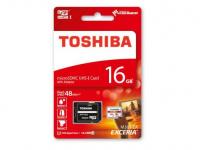 Toshiba Карта памяти Micro SDHC 16Gb Class 10 THN-M301R0160EA + адаптер SD