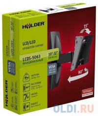 Holder Кронштейн LCDS-5063 черный для ЖК ТВ 19-32&quot; настенный от стены 265мм  наклон +15°/-25° поворот 90° до 30кг