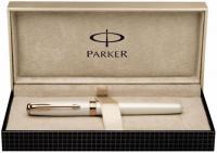 Parker Ручка 5й пишущий узел Sonnet F540 чернила черные корпус бело-золотистый S0975990