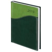BRAUBERG Ежедневник датированный на 2019 год "Bond", А5, 168 листов, цвет обложки зеленый, салатовый
