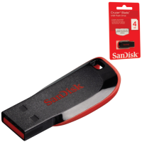 Sandisk Флэш-диск "Cruzer Blade", 4Gb, USB 2.0, черный