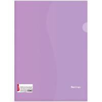 Berlingo Папка-уголок, А4, 180 мкм, прозрачная фиолетовая, штрих-код