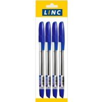 Linc Ручка шариковая "Corona Plus", 0,7 мм, синяя, 4 штуки