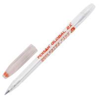 Pensan Ручка шариковая масляная "Global-21", корпус прозрачный, узел 0,5 мм, линия 0,3 мм, красная