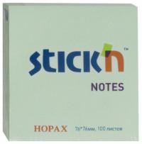 Hopax Блок для записей самоклеящийся, 100 листов, 76x76 мм, цвет пастельный зеленый