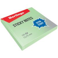 Berlingo Самоклеящийся блок &quot;Ultra Sticky&quot;, 75x75 мм, 100 листов, пастель зеленый