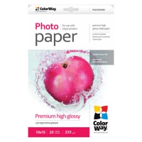 ColorWay Фотобумага  суперглянцевая, А6 (10х15 см), плотность: 255 г/м2, 20 листов